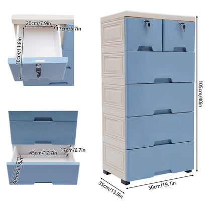 Classic 6 Drawer Plastic Dresser Storage Tower Closet Organizer Unit for Home Office Bedroom