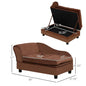 Small Breeds Luxury Dog Bed with Hidden Storage, 3" Foam Couch, Modern Pet Furniture, Brown Color