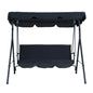 Steel Outdoor Porch Swing Lounge Chair 3 Persons With Canopy - Courtyard Swing Chair Garden Swing Outdoor Swing Brown