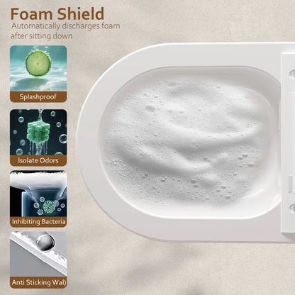 Smart Bidet Toilet Seat Heated Seat Self-Cleaning Nozzle Foam Shield Automatic Lid LED Display Remote Control for Kids Adults