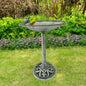 29 Inch Polyresin Lightweight Outdoor Garden Bird Bath - Silver