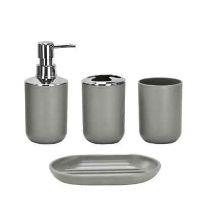 Luxury Bathroom Set Multipurpose Soap Dispenser Toothbrush Holder Toilet Brush Trash Can Soap Dish Home Bathroom Set 4/6pcs Pack