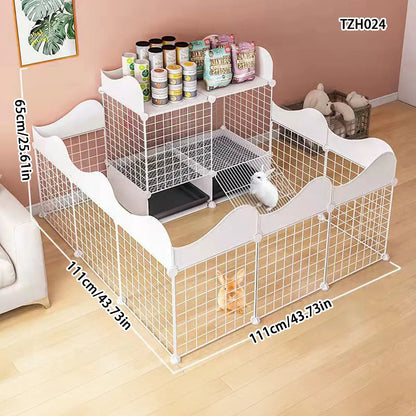 Rabbit Cage, Indoor Rabbit Cage for Home Use, Anti-Urination, Large Pet Enclosure, Double-Layer Small Pet New Type House
