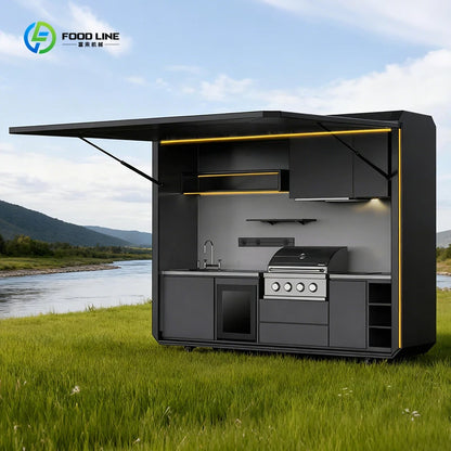 Customized Outdoor Grill Garden Stainless Steel BBQ Kitchen Island with Weatherproof for Patio Party