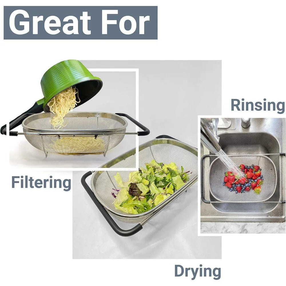 Stainless Steel Over sink colander filter basket