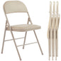 Leather Padded Folding Chair 4 Pack Sturdy Metal Living Room Rocking Dinner Chairs Easy to Use Storage Outdoor Home Office