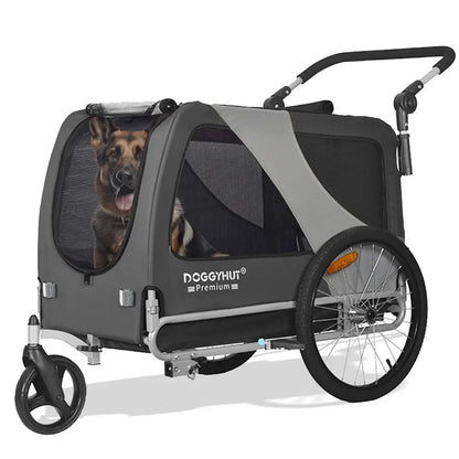 Premium Large XL Pet Bike Trailer amp Stroller for Large Sized Dog or Multiple Small Dogs,Low Center of Gravity,Parking Brakes,
