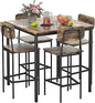 Kitchen Table and Chairs of 4, Dining Table Set for 4 with Space-Saving Design, Industrial Dining Room Table Set for Family Dinn