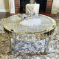 Large Round Mirrored Coffee Table Beveled Bling Crushed Diamond End Table