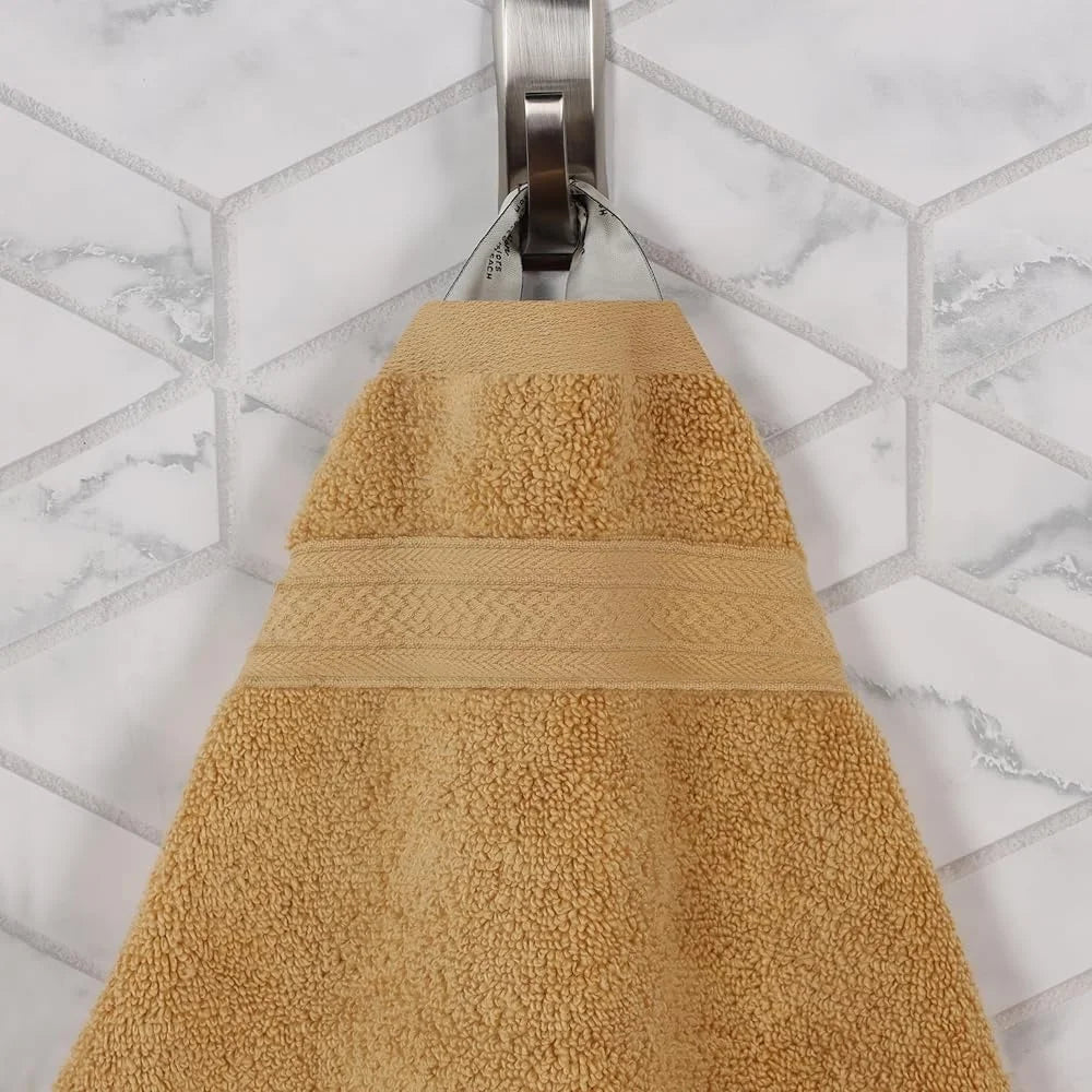 Luxury Cotton Chevron 3 Piece Towel Set Zero Twist Quick Dry Plush Soft Absorbent Bath Hand Face Towels Home Spa