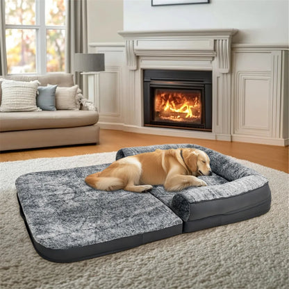 giant Human-Size Giant Dog Bed Foldable Calming Pet Dog Bed Plush Cover Orthopedic