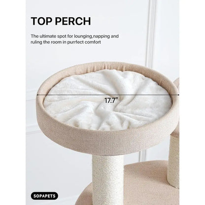 XXL Sturdy Luxury Cat Tree Tower for Large Indoor Cats, 65 Tall with Hammock, Scratching Post, and Condo