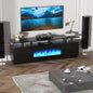 70" Fireplace TV Stand with 36" Electric Fireplace, LED Light Entertainment Center & Remote, for TVs Up to 80", 2-Tier Media
