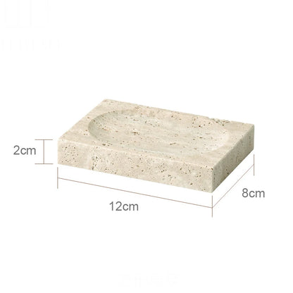 Travertine Bathroom Set Luxury Soap Dish Soap Dispenser Tissue Box Vanity Tray Bathroom Accessories Set
