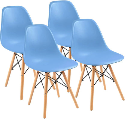 Modern Style Dining Chair Mid Century Modern DSW Chair, Shell Lounge Plastic Chair for Kitchen Chairs Set of 4(White)
