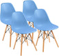 Modern Style Dining Chair Mid Century Modern DSW Chair, Shell Lounge Plastic Chair for Kitchen Chairs Set of 4(White)