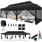 10x30FT Canopy Tent with 8 Sidewalls,Heavy Duty Pop up Canopy Party Tent with Mosquito Netting,Easy up Screen Canopy for Parties