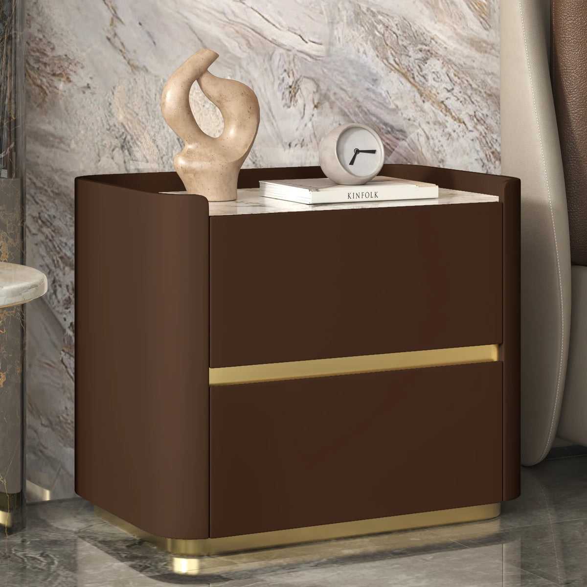 Italian Trendy Premium Night Table Simple Luxury Delicacy Bedside Tables Drawers Storage Table De