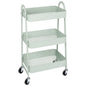 3 Tier Metal Storage Kitchen Cart with Lockable Wheels Mobile Shelving Unit Utility Rolling Organizer For Home Narrow Places