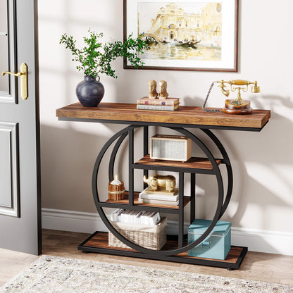 Console Table, 4-Tier Entryway Table, 41.3-Inch Industrial Sofa Table for Living Room, Foyer Hallway