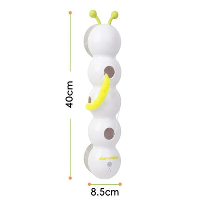 Caterpillar Interactive Cat Toy Motion Activated Wack A Worm Post Toy Rechargeable Automatic Teasing Cat Toy with Tail for Cats