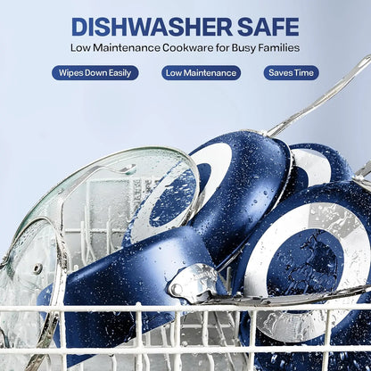 True 20 Pc Pots and Pans Set Non Stick Cookware Set with Deep Square Pan and Bakeware Set, Non Toxic PFOA PFOS Free, Oven Safe