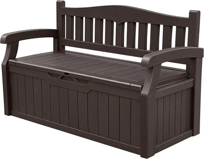 80 Gallon Storage Bench Deck Box Lockable for Patio Furniture, Garden Decor and Outdoor Seating