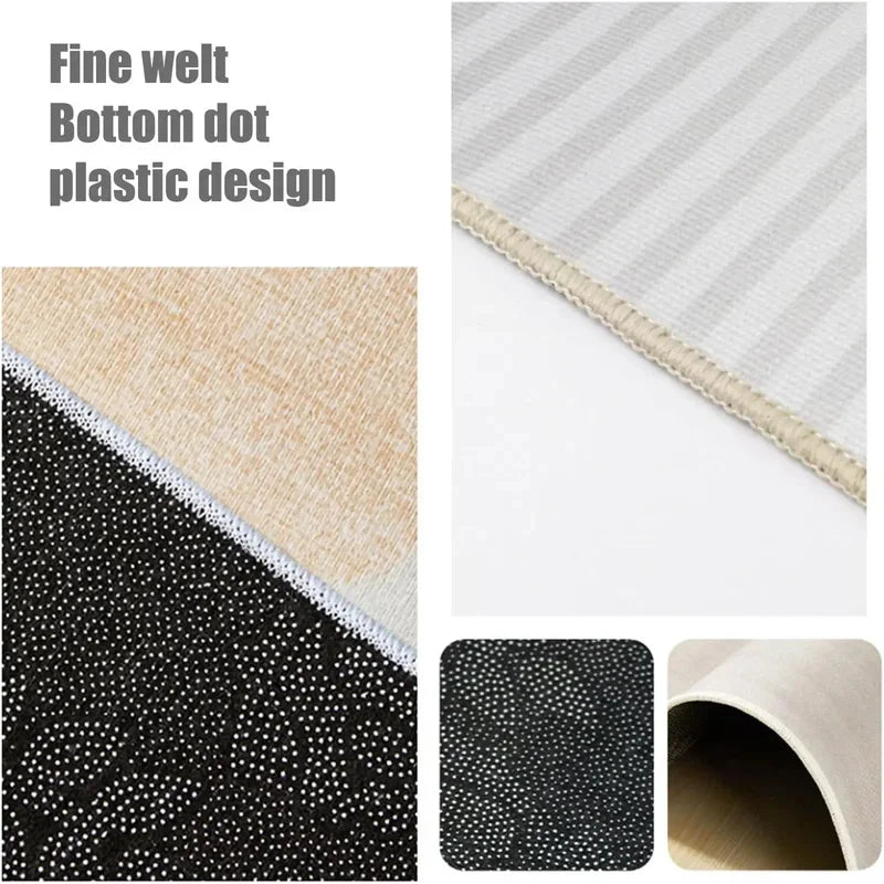 Cream Minimalist Rug Durable Non-Slip Living Room Sofa Mat Bathroom  Floor Covering Home Furnishings