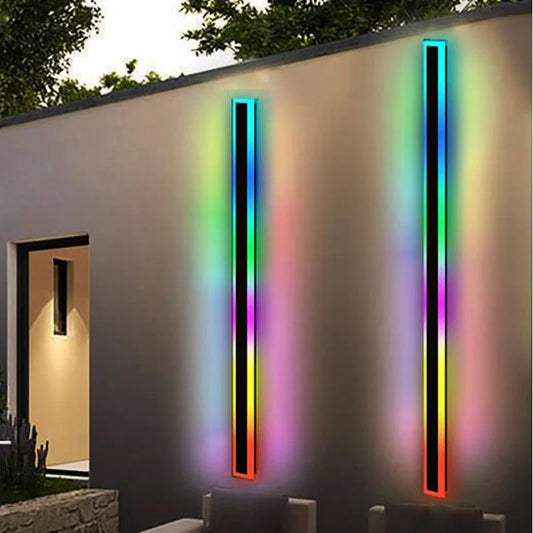 Colorful RGB long Outdoor wall lamp Ambient indoor wall light Mobile phone and remote control wall lights Decorative