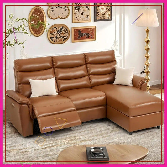 Electric Reclining Sofa with USB & Storage, 3-Seat Wall Hugger Sectional for Living Room Home Theater