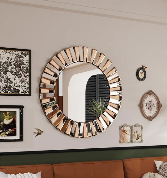 M/L Enthusiasm Decorative Wall Accent Mirror Round Starburst Venetian Mirror for any room