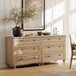 6 Drawer Mid Century Modern Oak Dresser for Bedroom