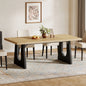 Tribesigns Large Dining Table for 6-8 People, 70.9-Inch Wood Rustic Rectangular Table with Black Wooden Legs