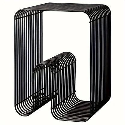 Modern Scandinavian Metal  Table Living Room Furniture Sleek  Side Table Minimalist Storage for Magazines and Books