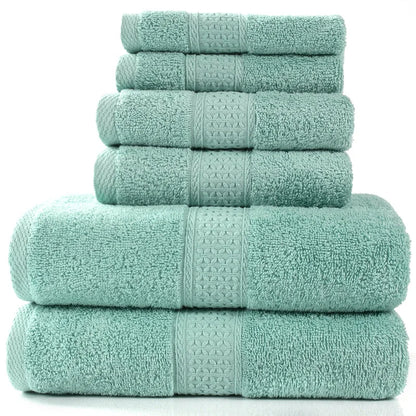6PCS / 3PCS Cotton Towel Set Luxury Lace Embroidered Bath Towel Face Towel Hand Towel Washcloths Quick Dry Terry Towels 17Colors