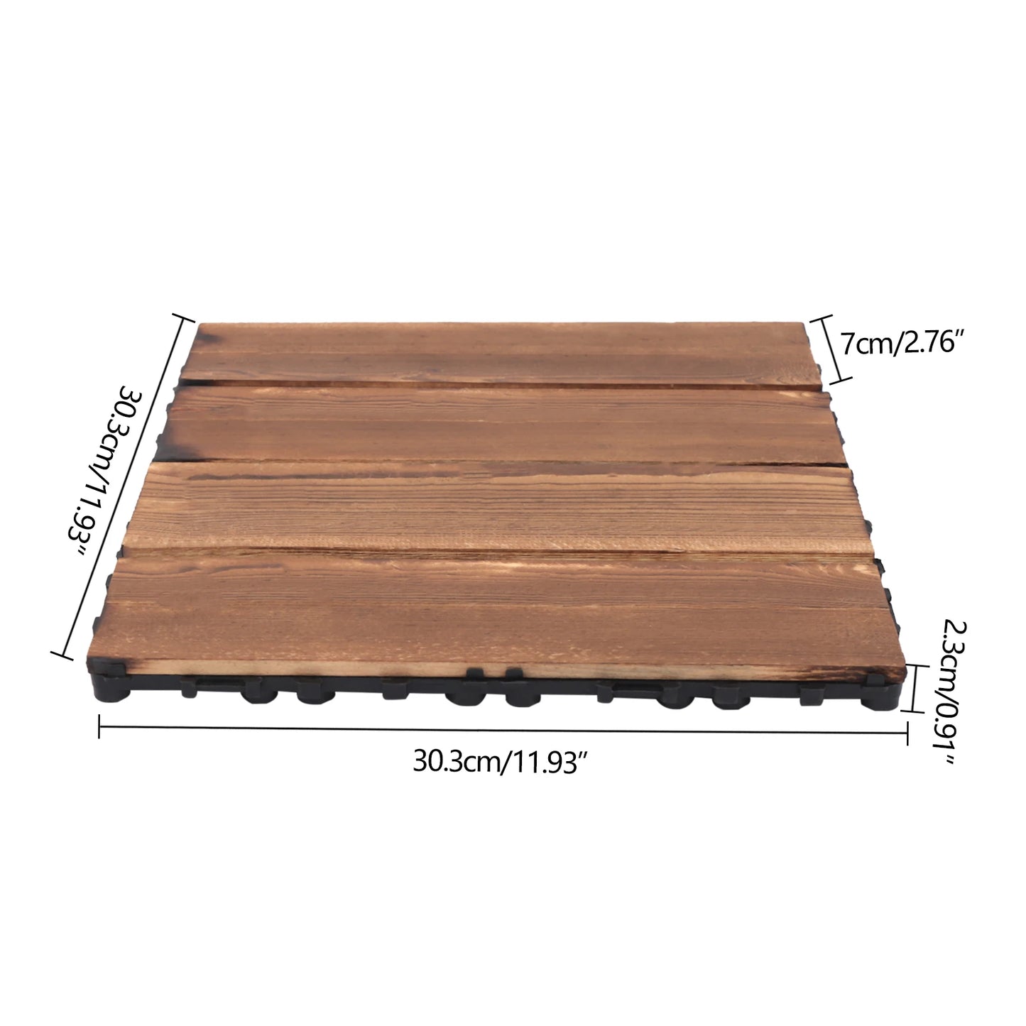 Outdoor Hardwood Flooring Tiles Interlock Edge Waterproof for Patio