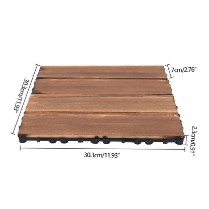 Outdoor Hardwood Flooring Tiles Interlock Edge Waterproof for Patio