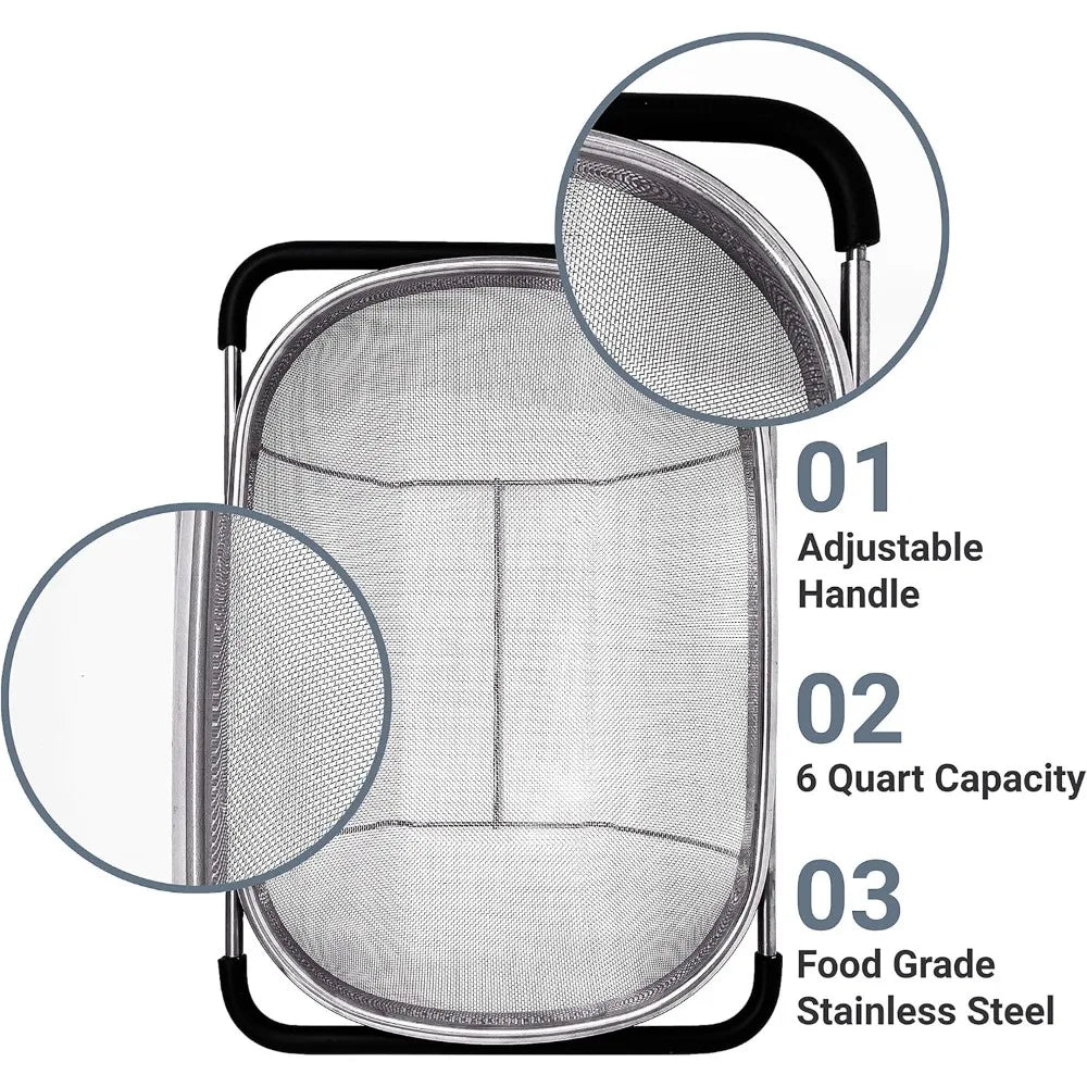 Stainless Steel Over sink colander filter basket