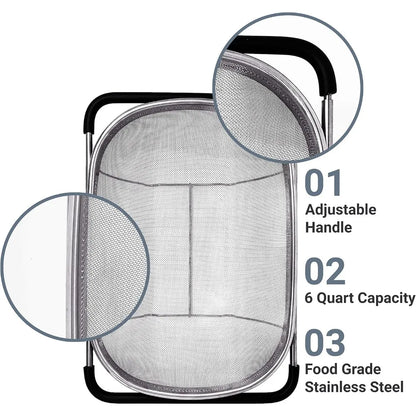 Stainless Steel Over sink colander filter basket