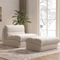 Corduroy Bean Bag Chair with Ottoman, Ultra Soft Reading Nook Seat for Adults, Living Room Bedroom Furniture
