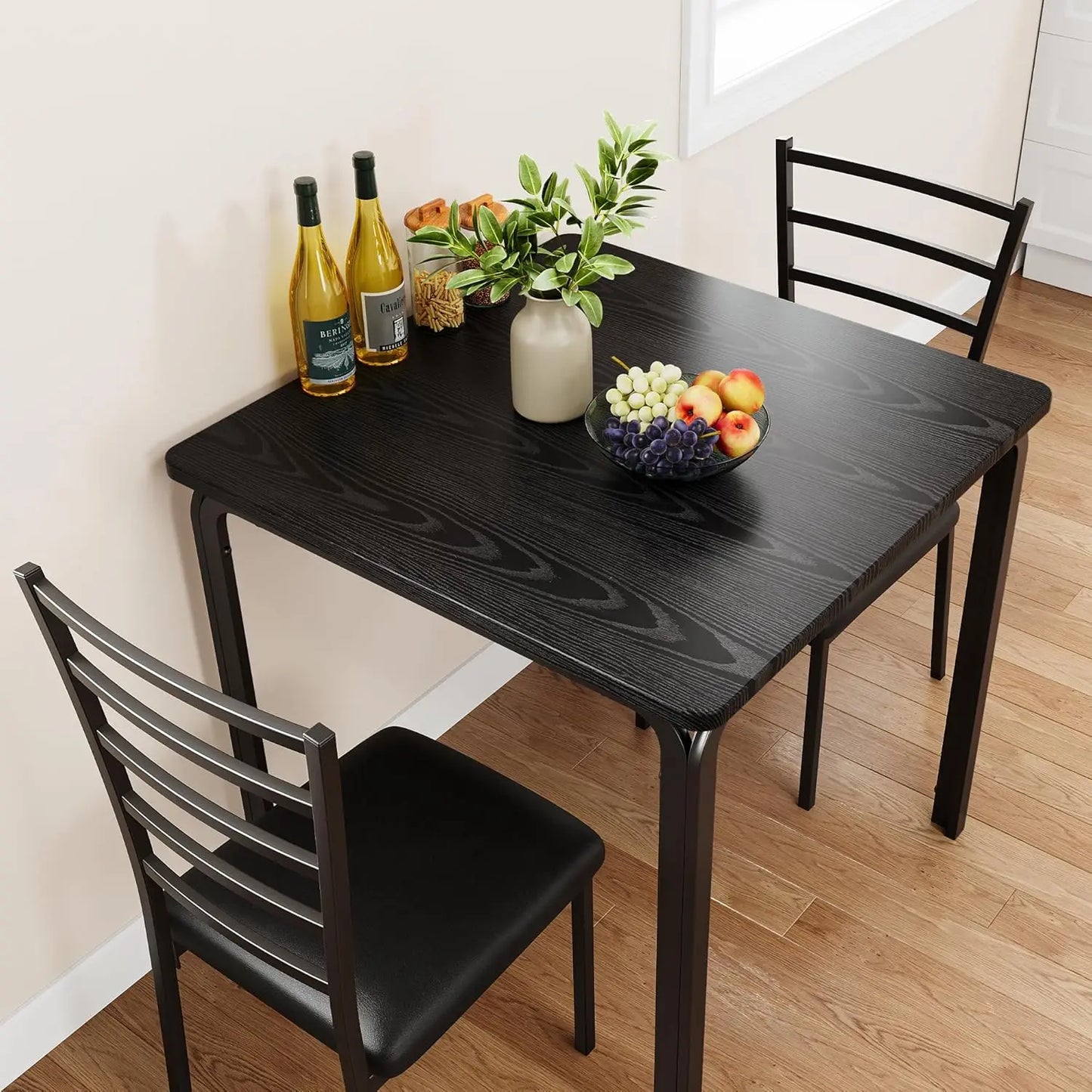 Dining Table for 2 Space Saving Dining Table Set for Small Spaces 3 Piece Dining Table Set & Metal Steel Frame for Dining Room