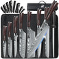 8pcs Kitchen Knife Damascus Stainless Steel Chef Knife Utility Paring Boning Cleaver Slicing Santoku Knives Nylon Bag