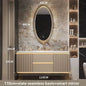 Luxury Bathroom Vanity Cabinets Set Modern Slate Single Double Basin Nordic Oak Storage Bathroom Drawer Slab Sink Mirror Cabinet