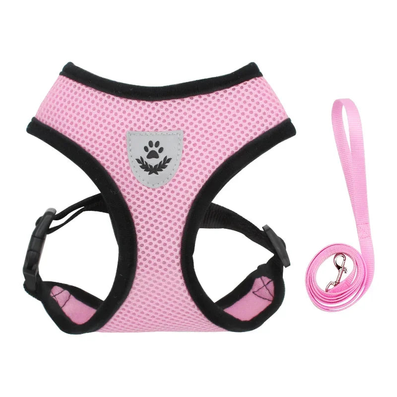 Summer Cat Dog Breathable Harness Adjustable Vest Polyester Mesh