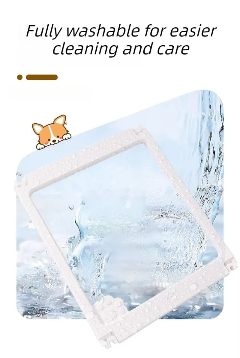 Transparent Pet Fence Indoor Small Dogs Enclosure Free Combination Anti-Escape Puppy Playpen Sturdy Pet Barrier Cage with Door