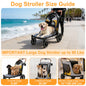 Portable Dog Stroller for Large Dogs: Outdoor Pet Stroller with One-Click Folding Dual Entry Pet Stroller Jogger Cart on Wheels, Storage Pockets, for Dogs Up to 42kg