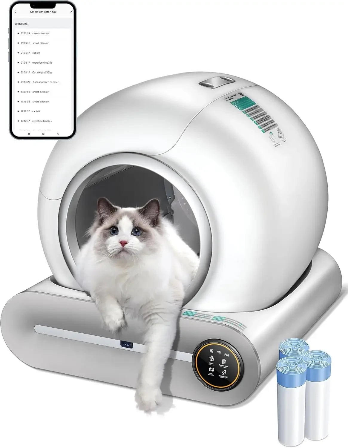 Automatic Self Cleaning Litter Box, Upgraded Robot, Multiple Cats
