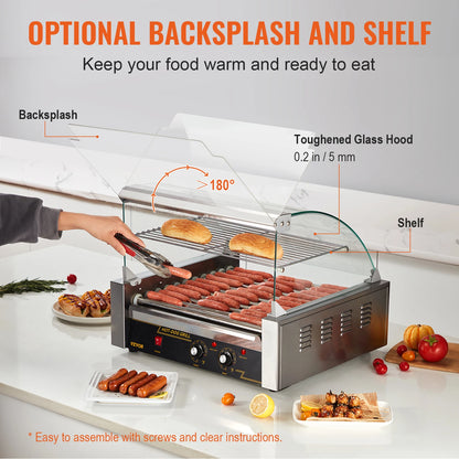 5/7/11 Rods Commercial Hot Dog Roller Electric Sausage Maker Barbecue Grill Machine for Camping Party Home Appliance