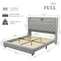 Queen Velvet Upholstered Platform Bed Frame with Galaxy Star Projector & Charging Station, 52" Ultra-Tall Crystal Button Tufted Headboard, Luxury Storage Bed, Noise-Free Design, No Box Spring Needed, Easy Assembly