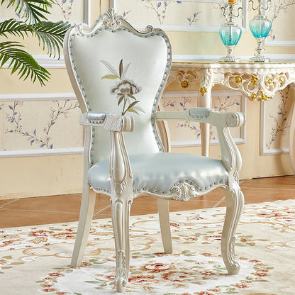 European Solid Wood Dining Chair Princess Lazy Throne Luxury Lounge Chair Fashion Butterfly Ergonomic Muebles Entrance Furniture